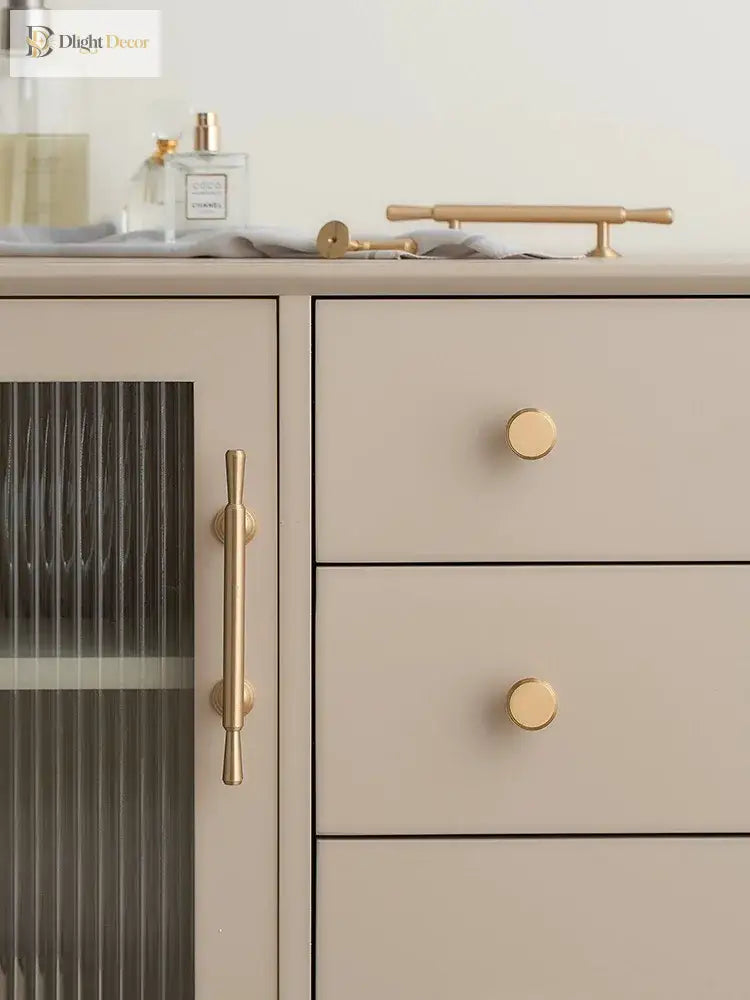 Brushed Gold Brass Cabinet Handles – Modern Knobs and Bar Pulls (50mm-280mm) Handles