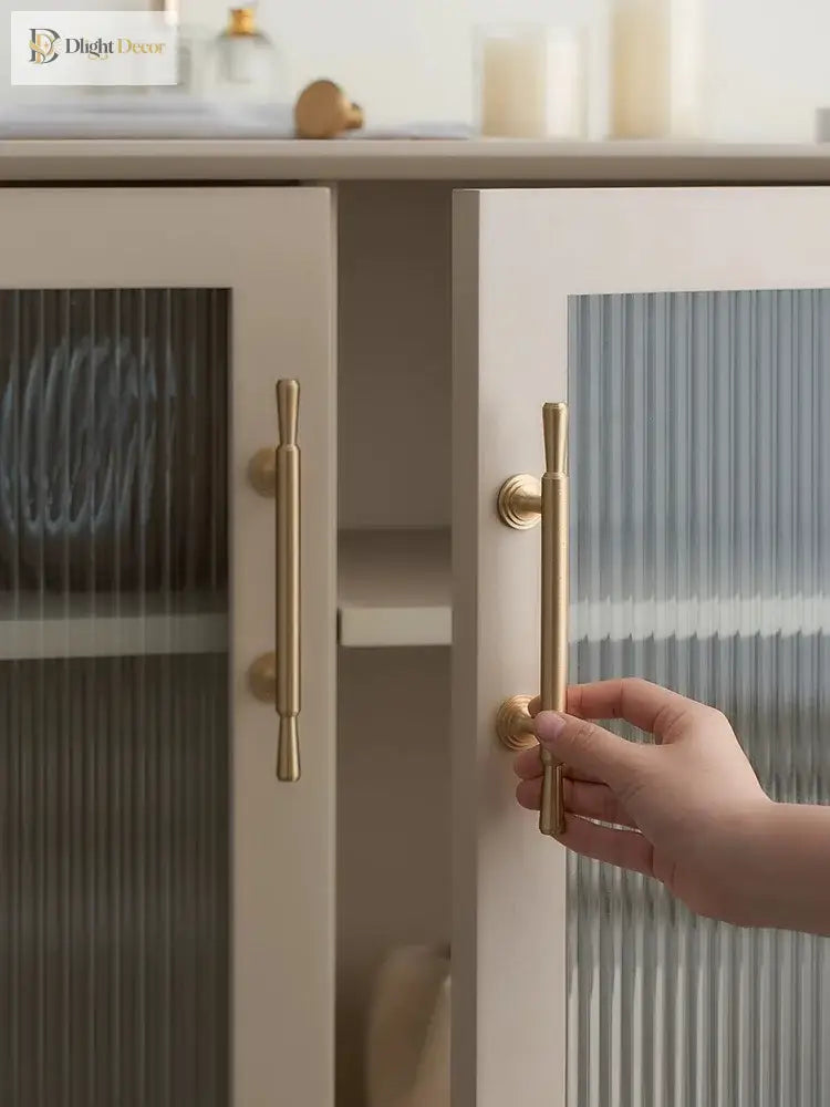Brushed Gold Brass Cabinet Handles – Modern Knobs and Bar Pulls (50mm-280mm) Handles