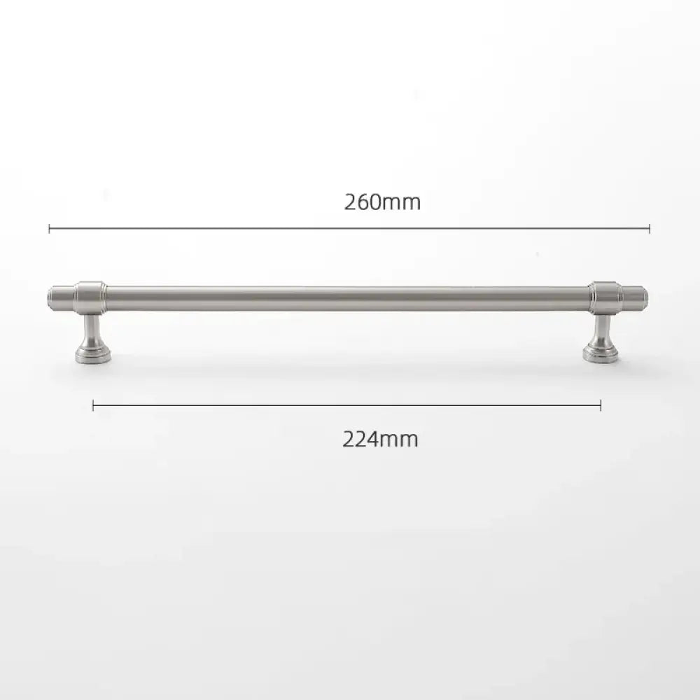 Brushed Nickel Brass Furniture Handles – Matte Silver Cabinet Pulls and Drawer Bars 260mm Handle