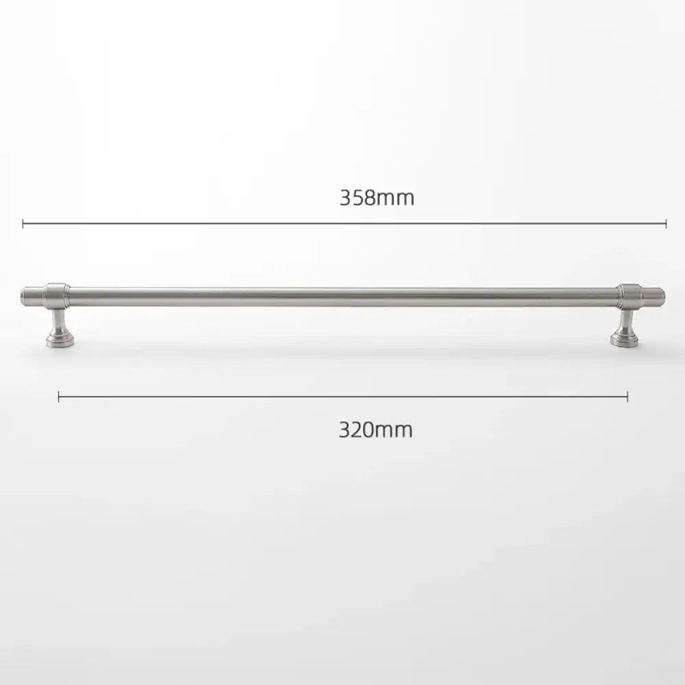 Brushed Nickel Brass Furniture Handles – Matte Silver Cabinet Pulls and Drawer Bars 358mm Handle