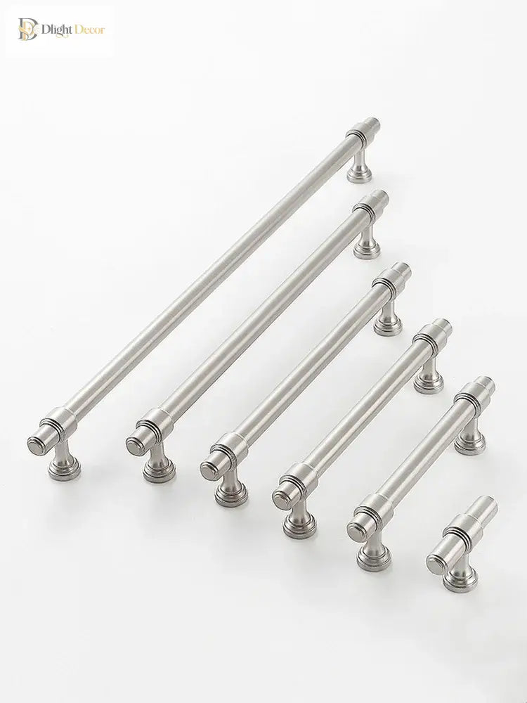 Brushed Nickel Brass Furniture Handles – Matte Silver Cabinet Pulls and Drawer Bars Handle