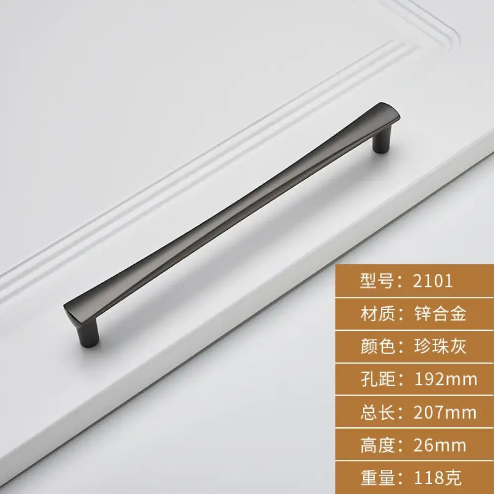 Brushed Zinc Alloy Door Handle – Simple Single Hole Design dark grey-192 Handles