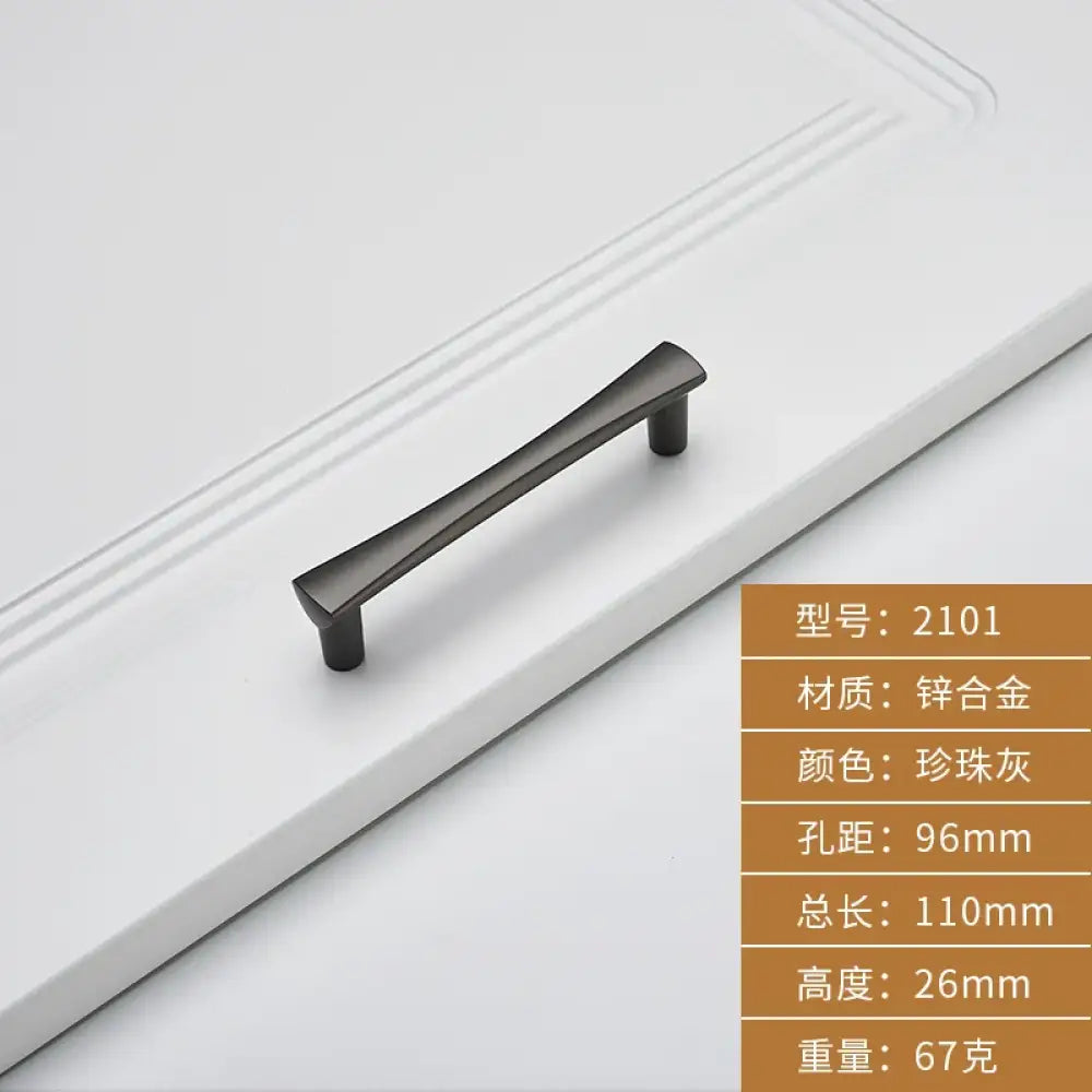 Brushed Zinc Alloy Door Handle – Simple Single Hole Design dark grey-96 Handles