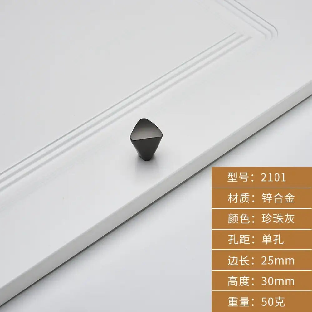 Brushed Zinc Alloy Door Handle – Simple Single Hole Design dark grey Handles