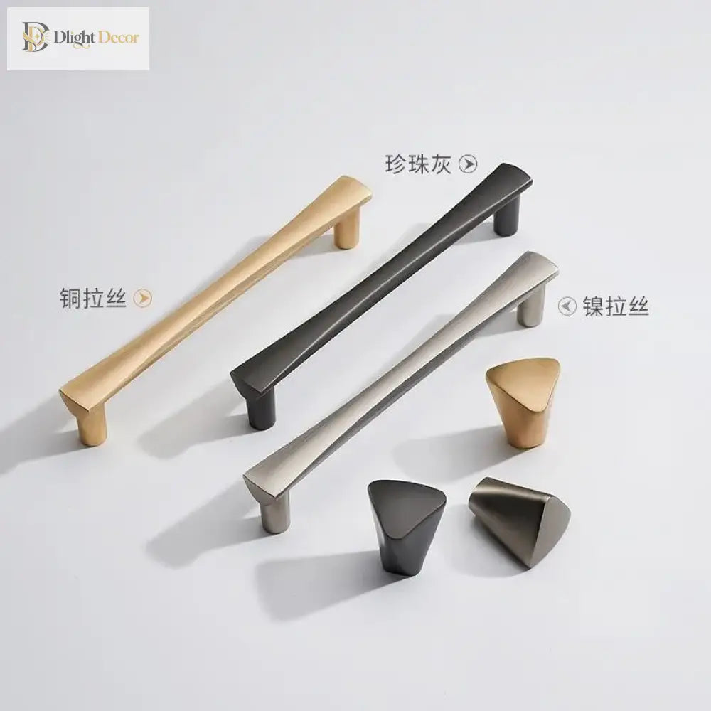 Brushed Zinc Alloy Door Handle – Simple Single Hole Design Handles
