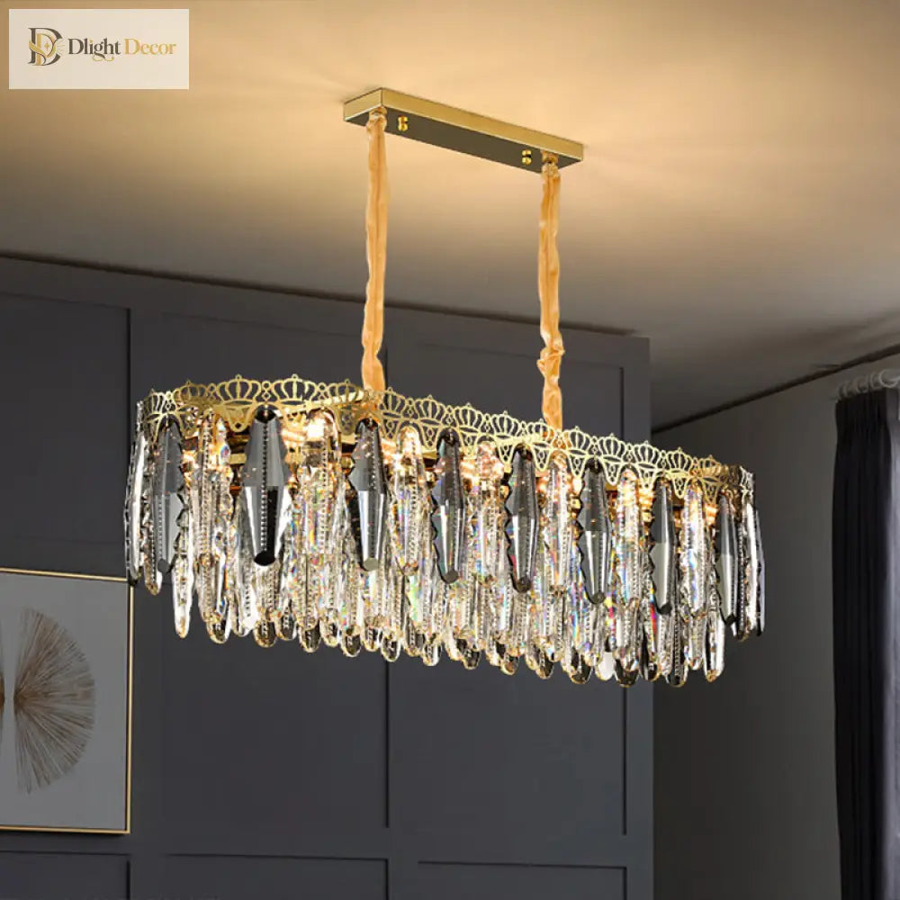 Brynlee Elegance Blooms: Crystal Leaf Pendant Light Chandelier