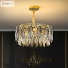 Brynlee Elegance Blooms: Crystal Leaf Pendant Light Chandelier