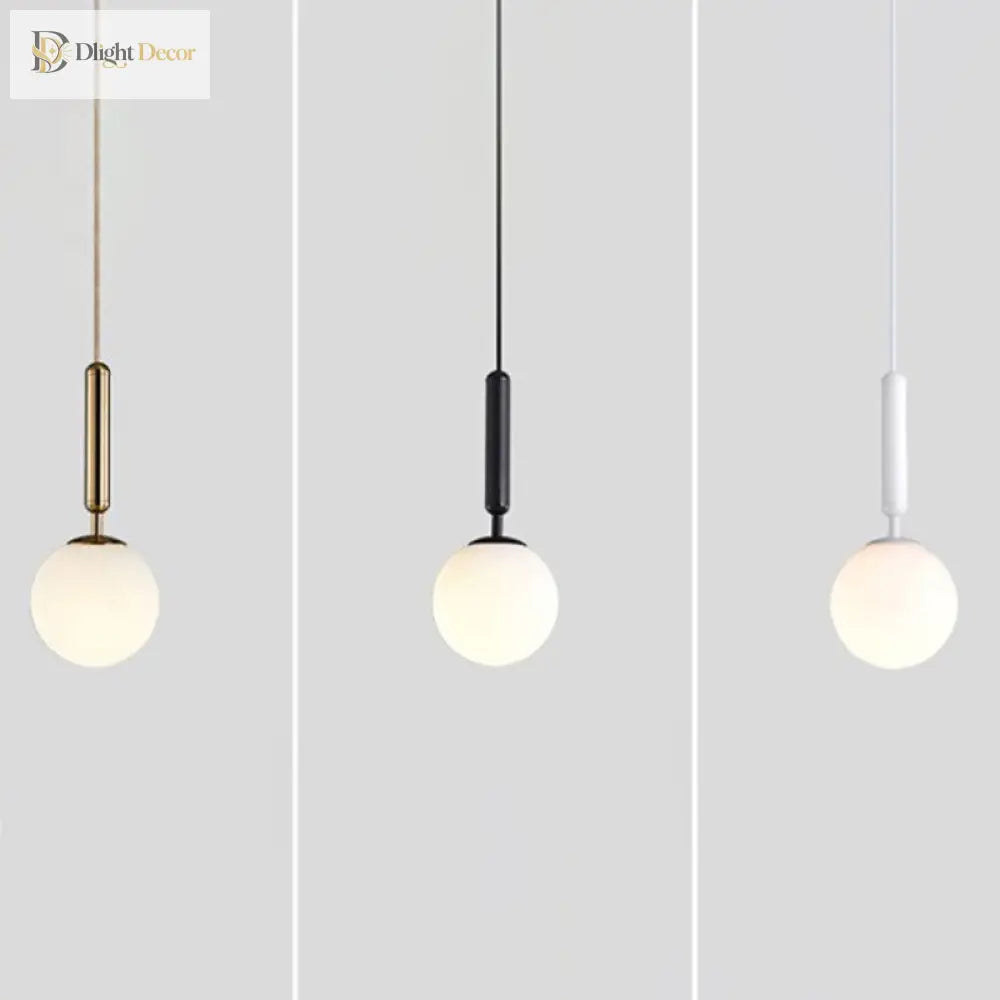 Brynn Modern White Glass Globe Pendant: Illuminate Your Space With Timeless Elegance