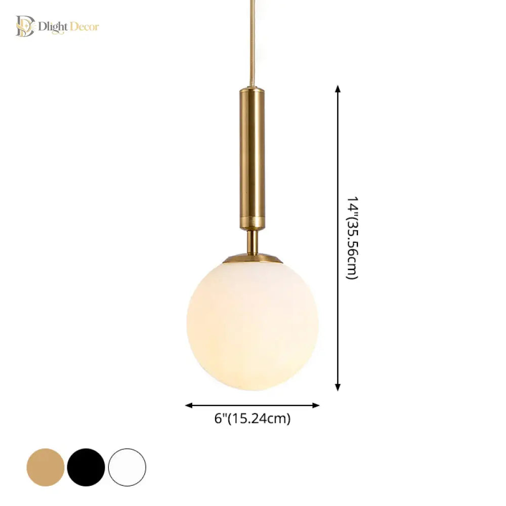 Brynn Modern White Glass Globe Pendant: Illuminate Your Space With Timeless Elegance