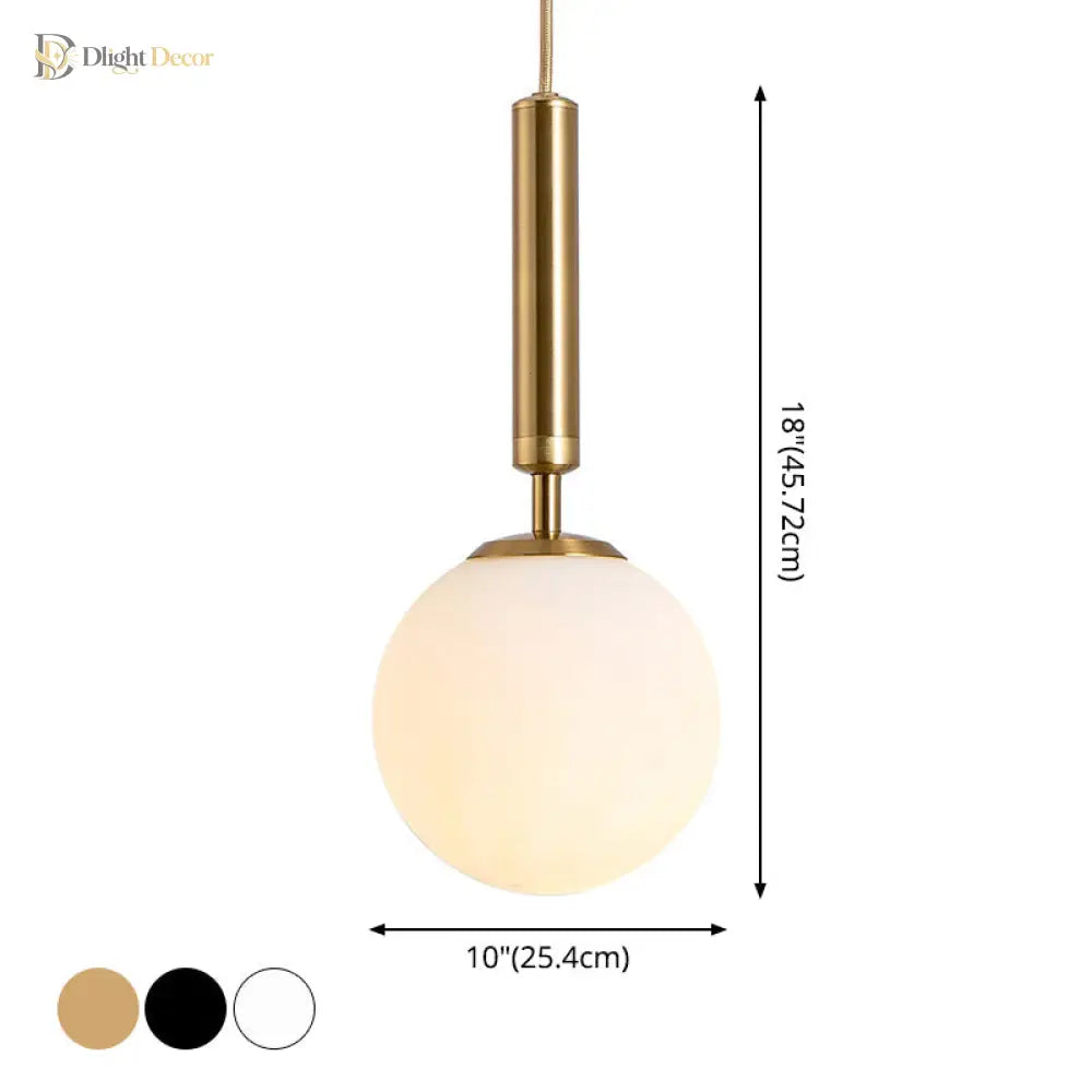 Brynn Modern White Glass Globe Pendant: Illuminate Your Space With Timeless Elegance