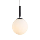 Brynn Modern White Glass Globe Pendant: Illuminate Your Space With Timeless Elegance Black / 10’