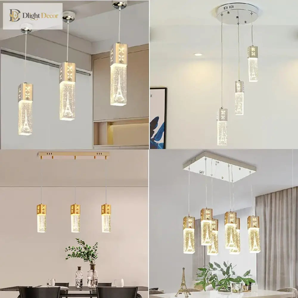 Bubble Crystal Led Pendant Lights And Wall Lamps - Modern Indoor Decor Lighting For Living Dining