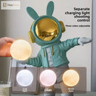 Bunny Astronaut Moon Lamp, the desk sculpture that glows charms and steals the room 🐰🚀🌕 - Night Light