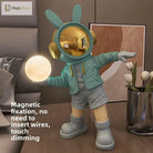 Bunny Astronaut Moon Lamp, the desk sculpture that glows charms and steals the room 🐰🚀🌕 - Night Light