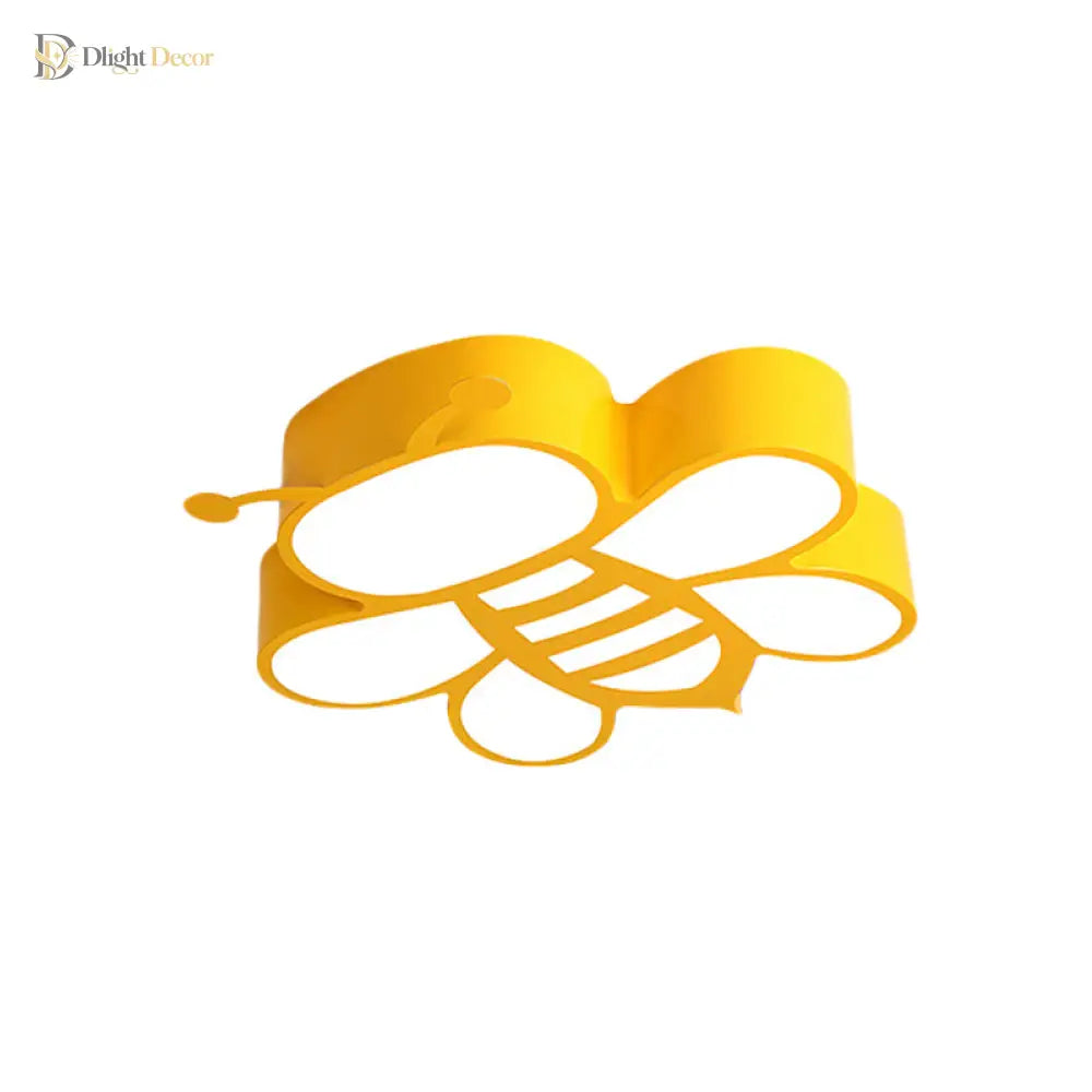 Buzzing With Fun: Cartoon Bee Led Ceiling Lamp For Kids Light Fixtures