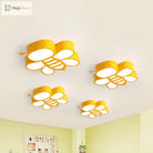 Buzzing With Fun: Cartoon Bee Led Ceiling Lamp For Kids Light Fixtures