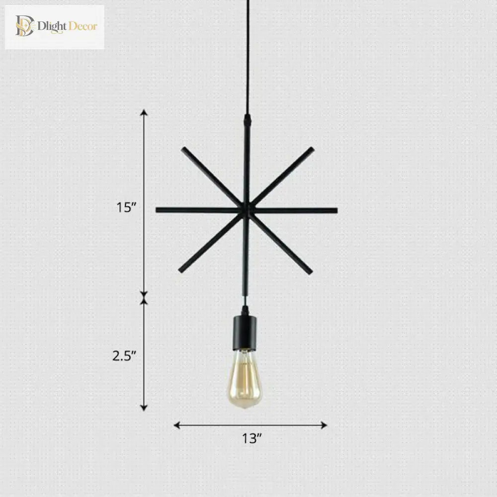 Cali Geometric Pendant: Bold Style & Warm Ambiance (Black Metal)