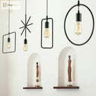 Cali Geometric Pendant: Bold Style & Warm Ambiance (Black Metal)