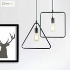 Cali Geometric Pendant: Bold Style & Warm Ambiance (Black Metal)
