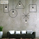 Cali Geometric Pendant: Bold Style & Warm Ambiance (Black Metal)