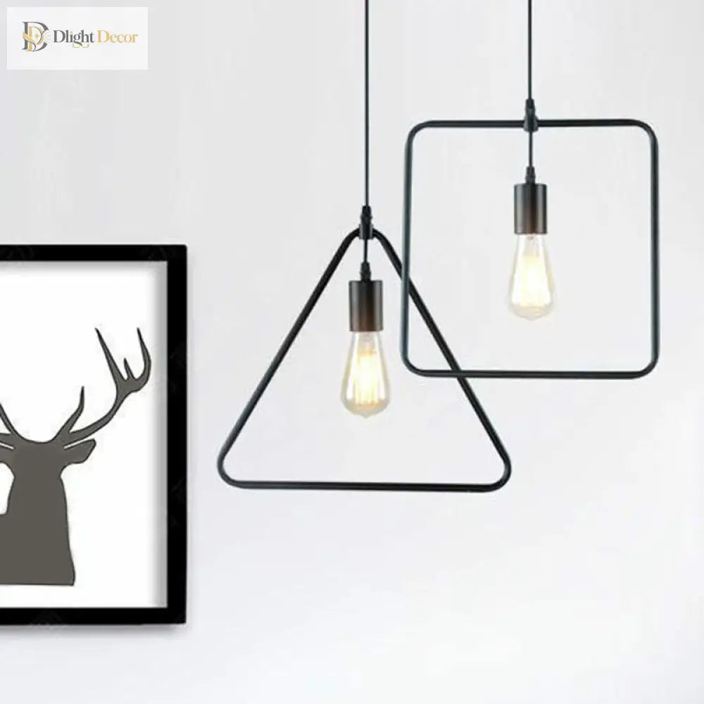 Cali Geometric Pendant: Bold Style & Warm Ambiance (Black Metal)