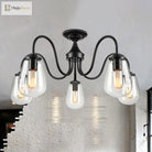Camila Industrial Chandelier: Vintage Glass & Modern Versatility For Living Rooms