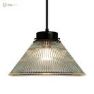 Captivating Vintage Charm: The Clear Ribbed Glass Pendant Ceiling Light Lighting