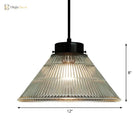 Captivating Vintage Charm: The Clear Ribbed Glass Pendant Ceiling Light Lighting