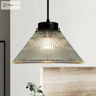 Captivating Vintage Charm: The Clear Ribbed Glass Pendant Ceiling Light Lighting