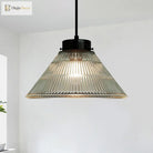 Captivating Vintage Charm: The Clear Ribbed Glass Pendant Ceiling Light Lighting