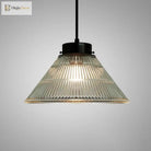 Captivating Vintage Charm: The Clear Ribbed Glass Pendant Ceiling Light Lighting
