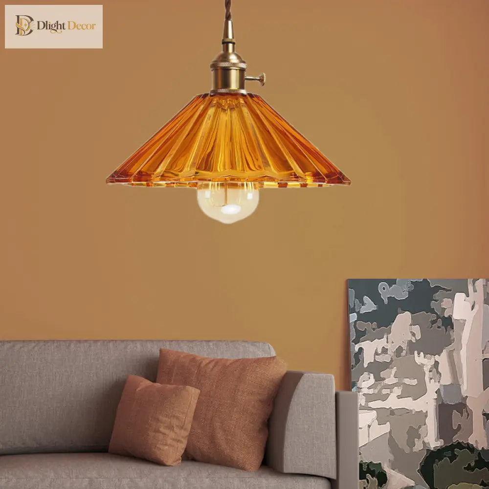 Caroline Scalloped Glass Pendant Lamp - Brass Accents For Contemporary Spaces