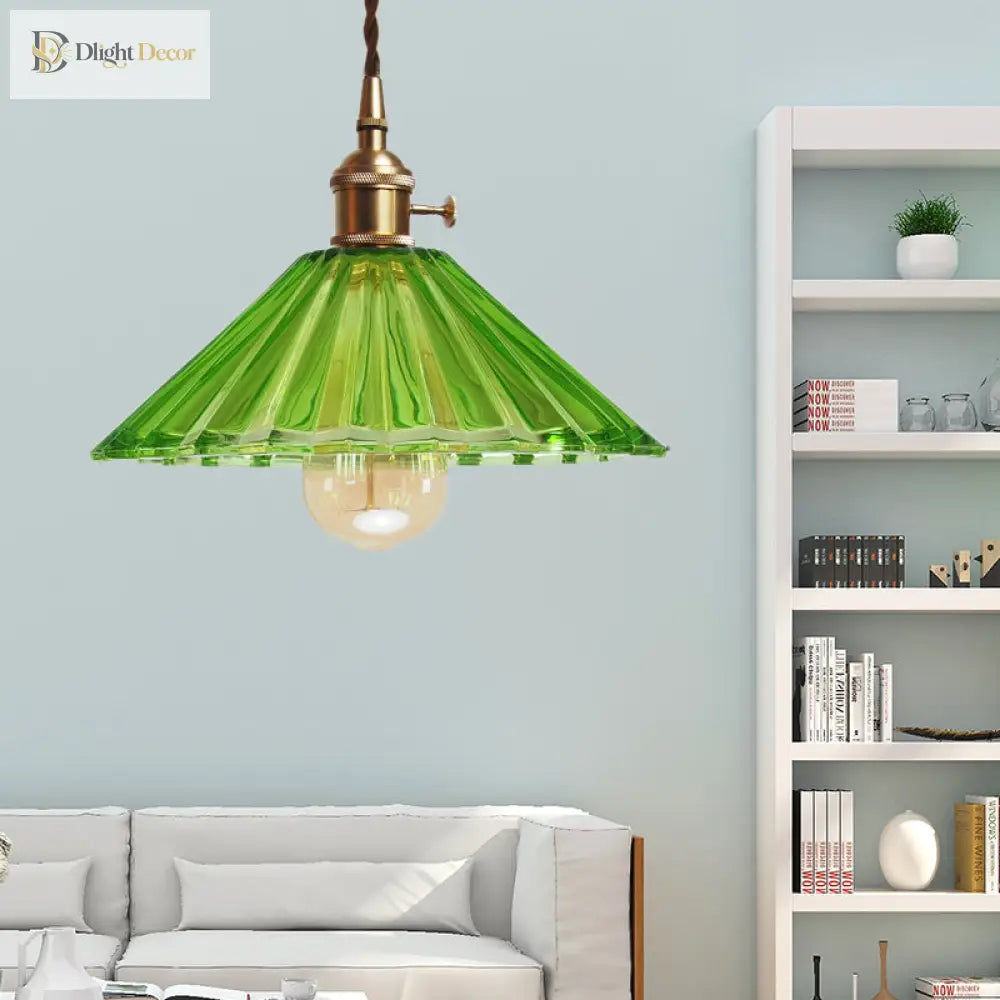 Caroline Scalloped Glass Pendant Lamp - Brass Accents For Contemporary Spaces