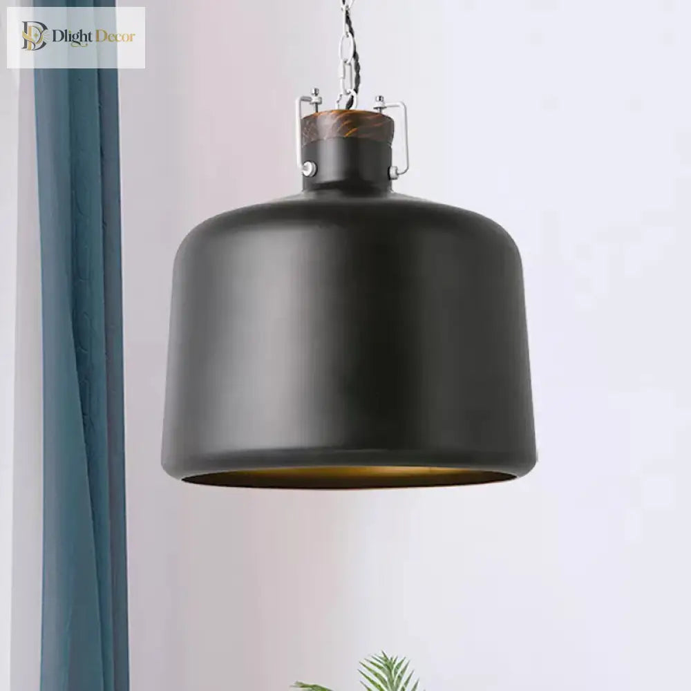 Carter - Industrial Bucket Pendant Light (Black/White 1 - Light)