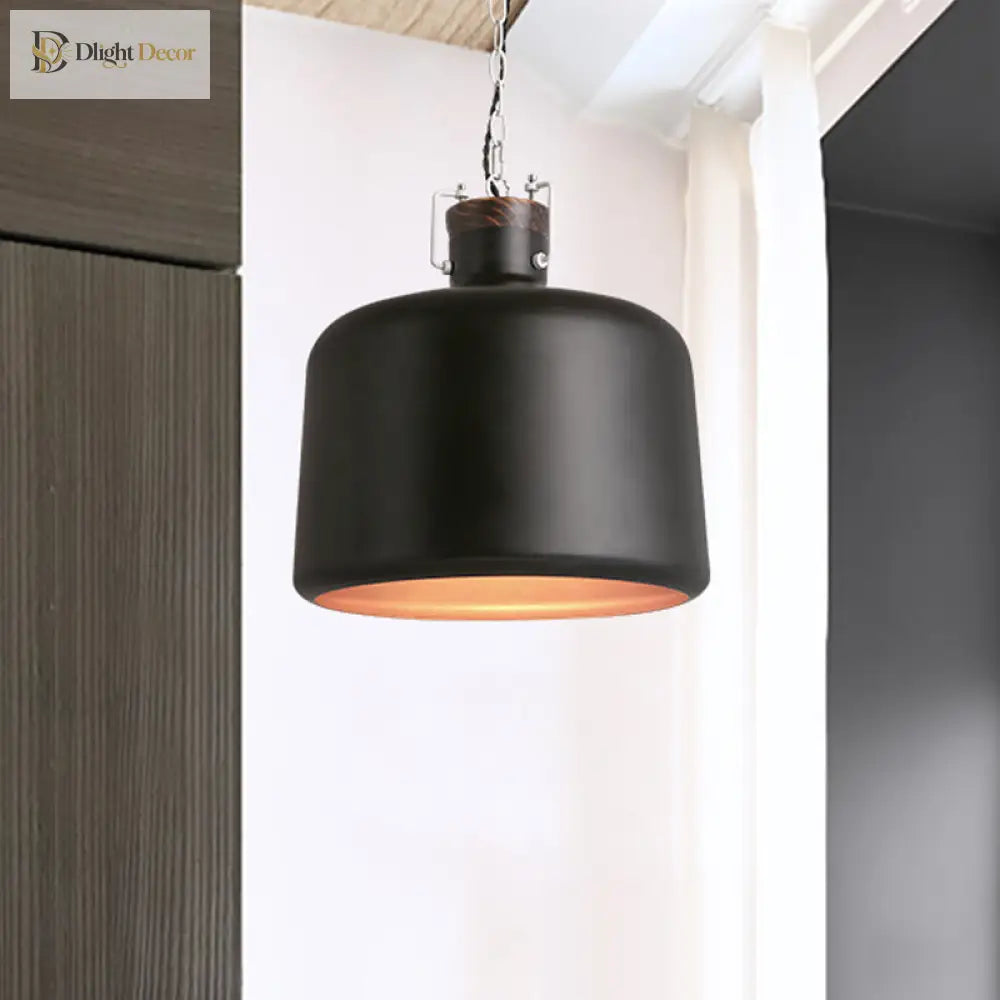 Carter - Industrial Bucket Pendant Light (Black/White 1 - Light)
