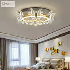 Cartoon Children’s Room Crystal Ceiling Light - Butterfly Chandelier And Balloon Led Bedroom For