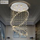 Sparkling Elegance: Modern Flush Mount Lamp With Cascading Crystals