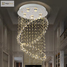Sparkling Elegance: Modern Flush Mount Lamp With Cascading Crystals
