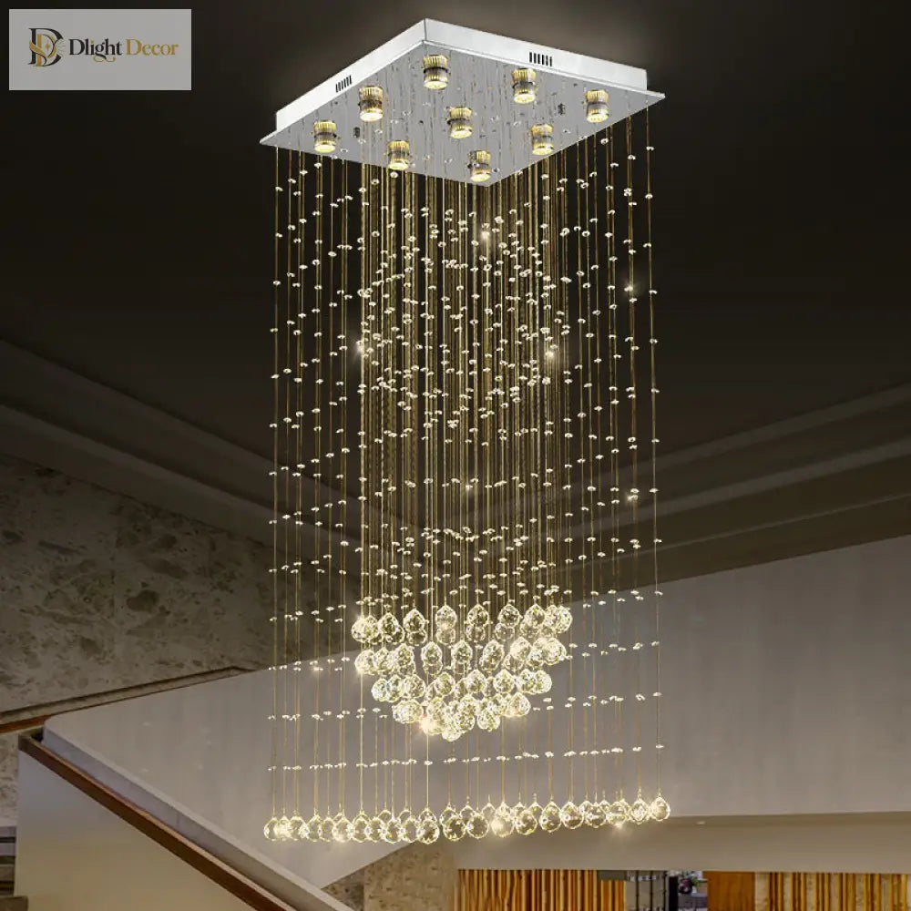 Cascading Brilliance: Modern Crystal Teardrop Flush Mount Ceiling Light
