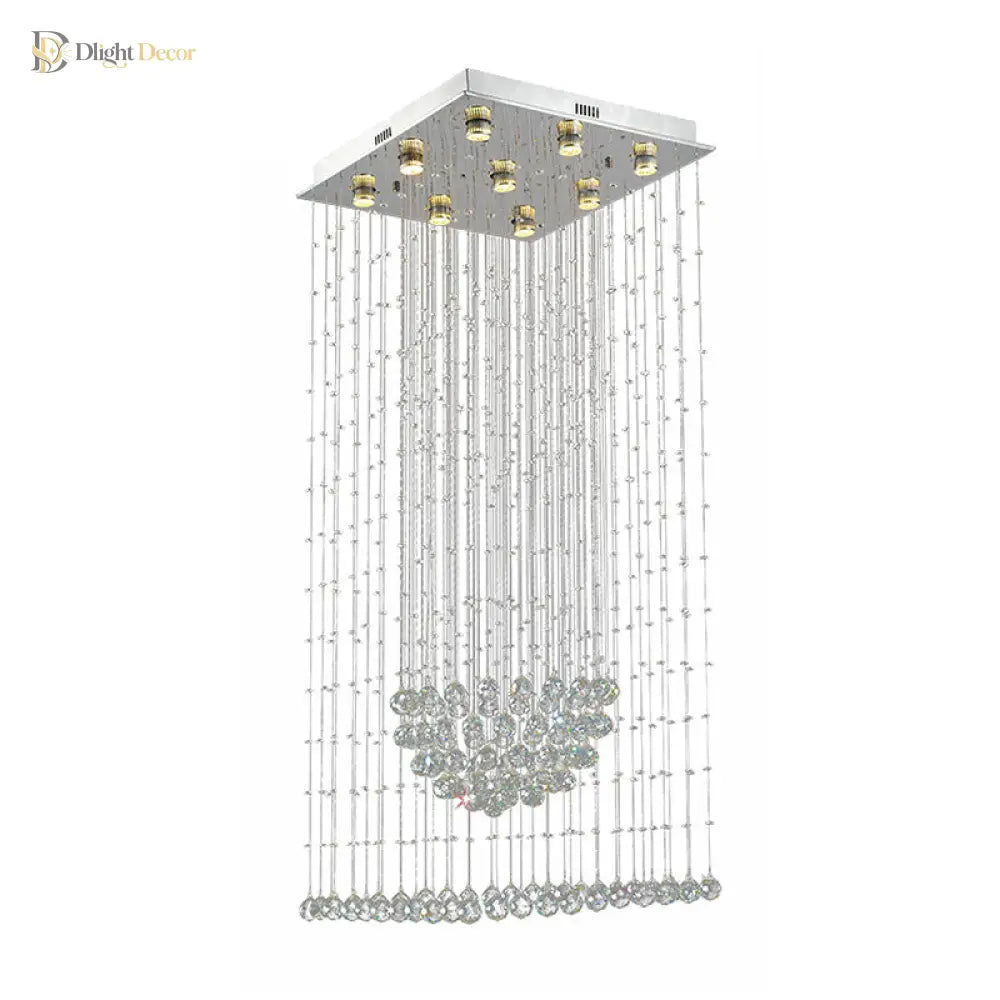 Cascading Brilliance: Modern Crystal Teardrop Flush Mount Ceiling Light