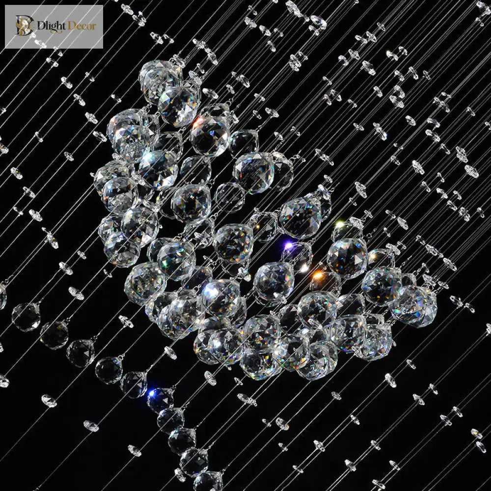 Cascading Brilliance: Modern Crystal Teardrop Flush Mount Ceiling Light