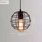 Catherine - Adjustable Industrial Pendant Light With Metal Cage (Various Shapes)