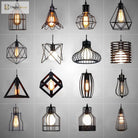 Catherine - Adjustable Industrial Pendant Light With Metal Cage (Various Shapes)
