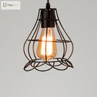 Catherine - Adjustable Industrial Pendant Light With Metal Cage (Various Shapes)