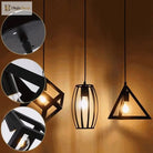 Catherine - Adjustable Industrial Pendant Light With Metal Cage (Various Shapes)