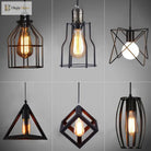 Catherine - Adjustable Industrial Pendant Light With Metal Cage (Various Shapes)
