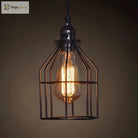 Catherine - Adjustable Industrial Pendant Light With Metal Cage (Various Shapes)