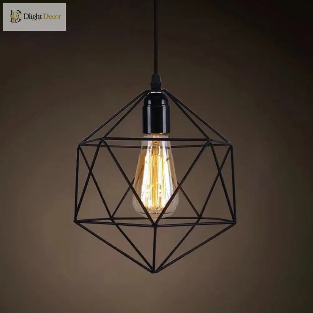 Catherine - Adjustable Industrial Pendant Light With Metal Cage (Various Shapes)