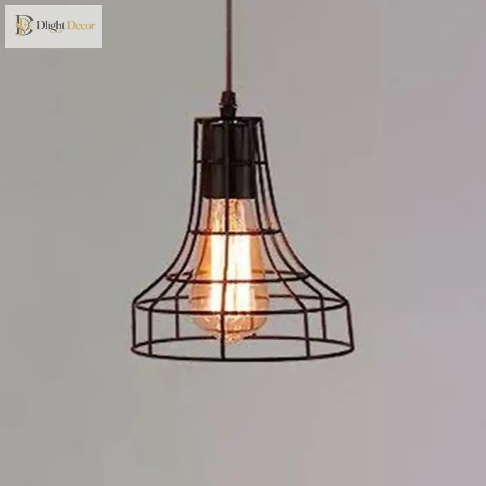 Catherine - Adjustable Industrial Pendant Light With Metal Cage (Various Shapes)