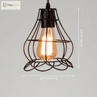 Catherine - Adjustable Industrial Pendant Light With Metal Cage (Various Shapes)